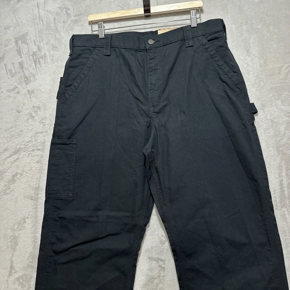 Carhartt Pants Mens 38x32 Loose Straight Washed Duck Dungaree Black Original Fit